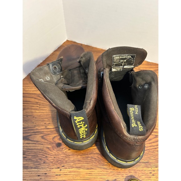 Dr Martens 8A19 Brown Leather Ankle Boots Mens Size 8 AirWair Lug‎ Sole Vintage main image 16